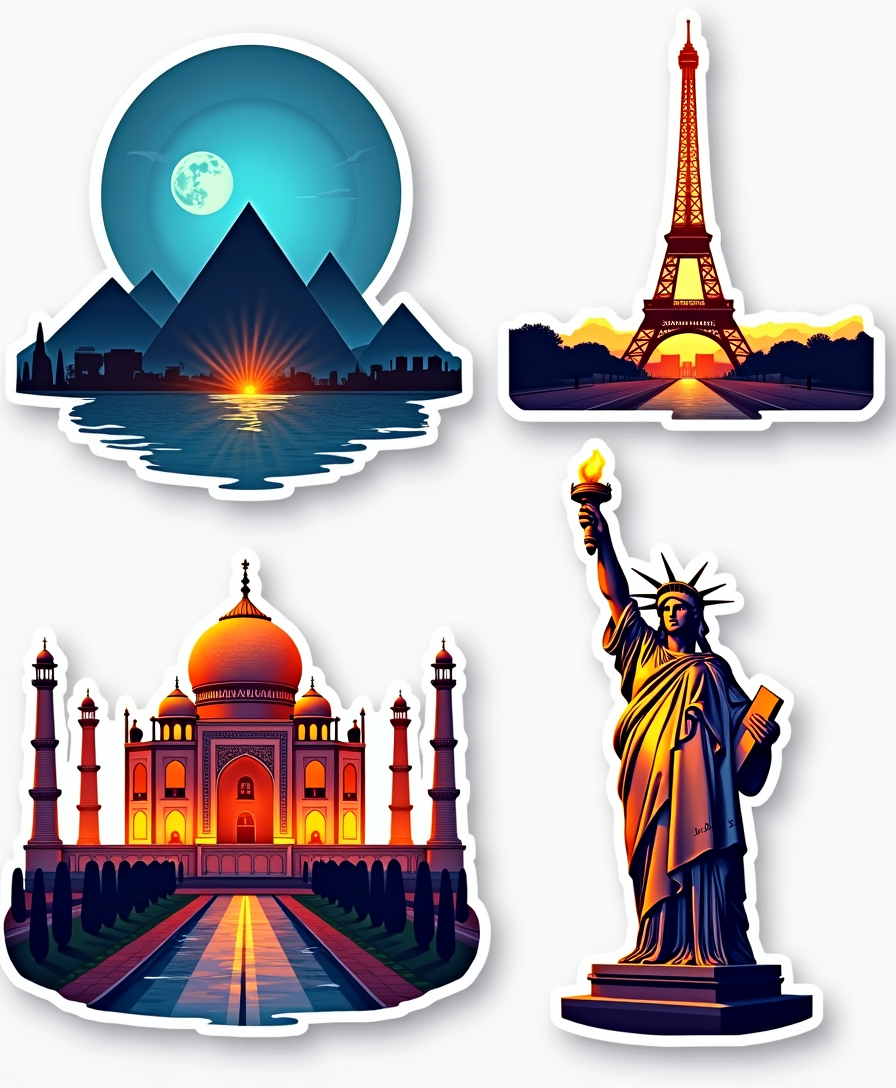 Global Landmarks - Sticker Sheet v9
